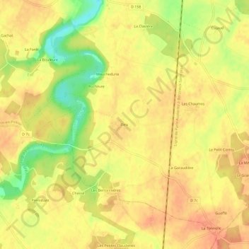 Mapa topográfico Fleix, altitude, relevo