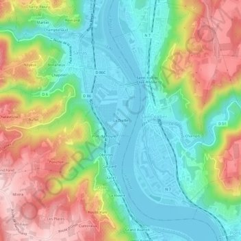 Mapa topográfico La Traille, altitude, relevo