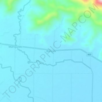 Mapa topográfico Boniao, altitude, relevo