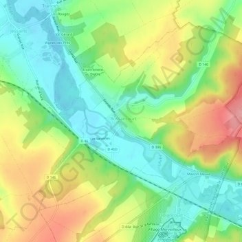 Mapa topográfico Le Village, altitude, relevo