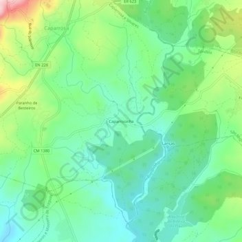 Mapa topográfico Caparrosinha, altitude, relevo