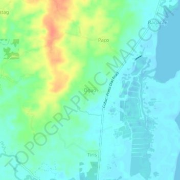 Mapa topográfico Ogao, altitude, relevo