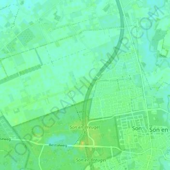 Mapa topográfico Sonniuswijk, altitude, relevo