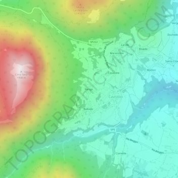 Mapa topográfico Rango, altitude, relevo