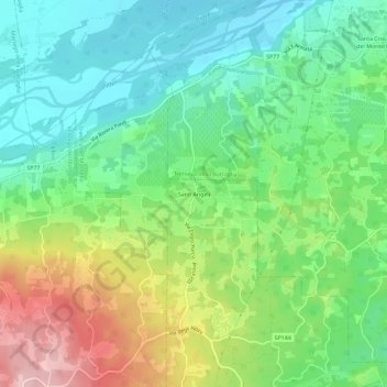 Mapa topográfico Santi Angeli, altitude, relevo