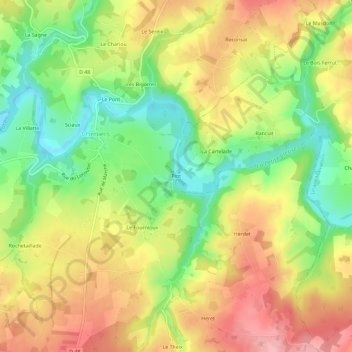 Mapa topográfico Piot, altitude, relevo