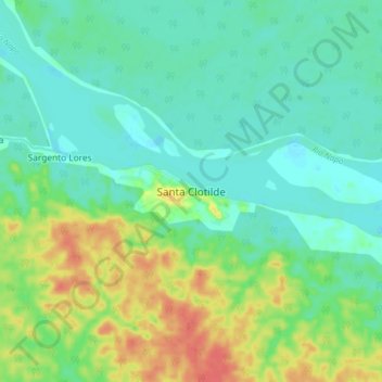 Mapa topográfico Santa Clotilde, altitude, relevo