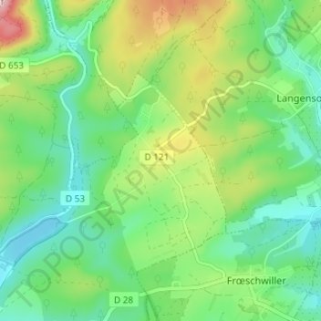 Mapa topográfico Nehwiller, altitude, relevo