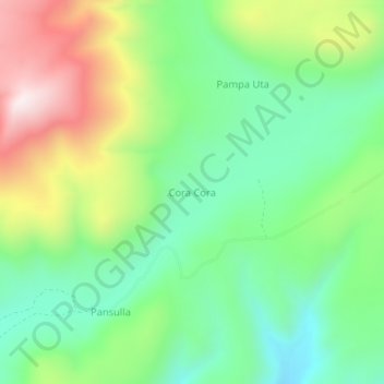 Mapa topográfico Cora Cora, altitude, relevo