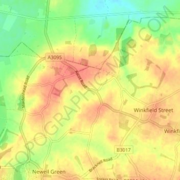 Mapa topográfico Nuptown, altitude, relevo