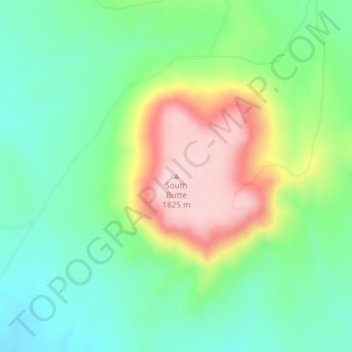Mapa topográfico South Butte, altitude, relevo