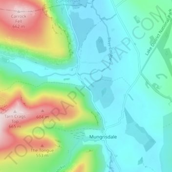 Mapa topográfico Bowscale, altitude, relevo