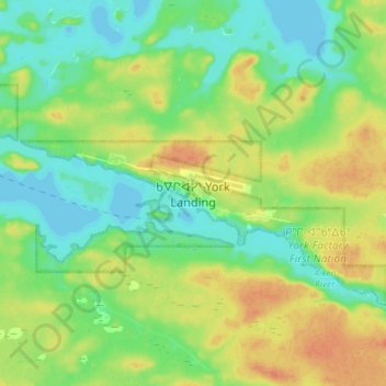 Mapa topográfico York Landing, altitude, relevo