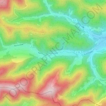 Mapa topográfico Bas d'Urbeis, altitude, relevo
