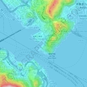 Mapa topográfico On Li Sai Tsuen, altitude, relevo