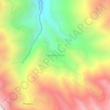 Mapa topográfico Cedropampa, altitude, relevo