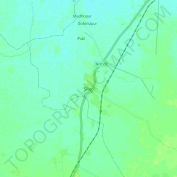 Mapa topográfico Silao, altitude, relevo