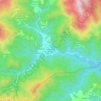Mapa topográfico Santa Maria del Taro, altitude, relevo