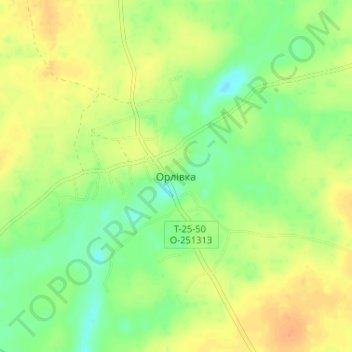Mapa topográfico Orlivka, altitude, relevo