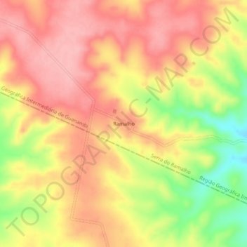 Mapa topográfico Ramalho, altitude, relevo