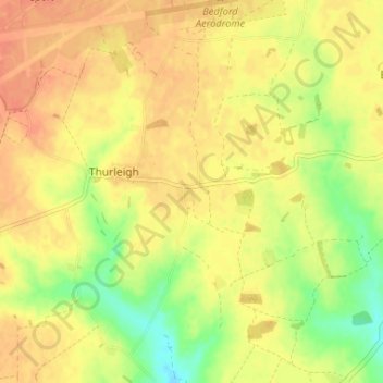 Mapa topográfico Cross End, altitude, relevo