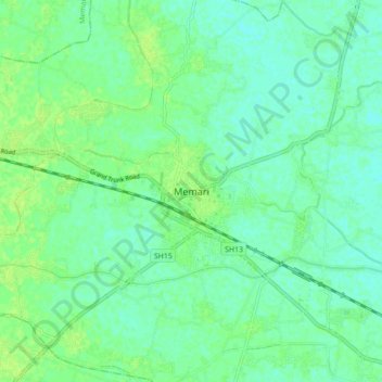 Mapa topográfico Memari, altitude, relevo