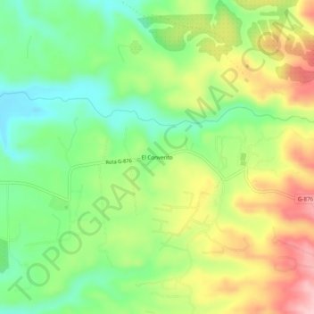 Mapa topográfico El Convento, altitude, relevo