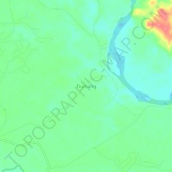Mapa topográfico Tiumang, altitude, relevo