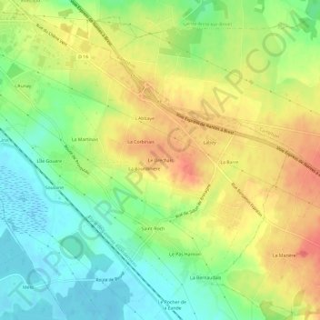 Mapa topográfico Le Drechais, altitude, relevo