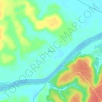Mapa topográfico Curua, altitude, relevo