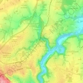 Mapa topográfico Les Réhories, altitude, relevo