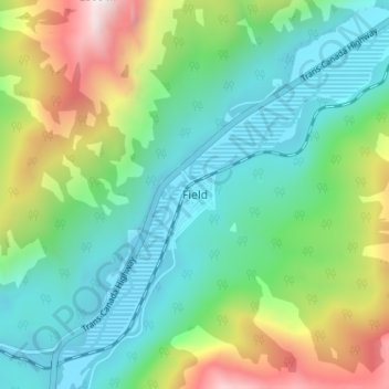 Mapa topográfico Field, altitude, relevo