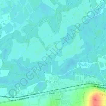 Mapa topográfico Les Hachettes, altitude, relevo
