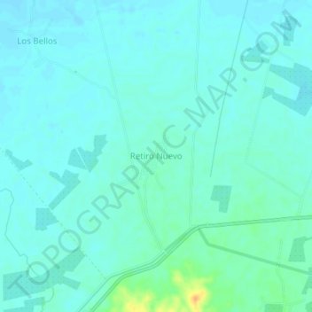 Mapa topográfico Retiro Nuevo, altitude, relevo