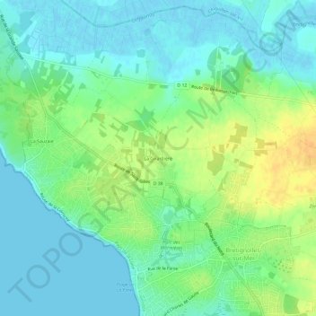 Mapa topográfico La Girardière, altitude, relevo