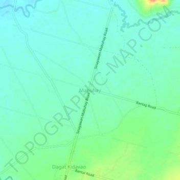 Mapa topográfico Mabuhay, altitude, relevo