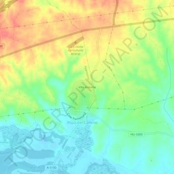 Mapa topográfico Villa Antonia, altitude, relevo