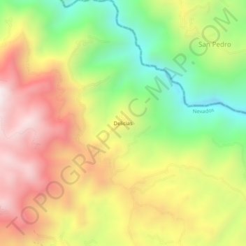 Mapa topográfico Delicias, altitude, relevo