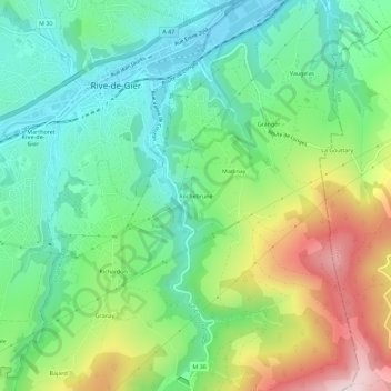 Mapa topográfico Rochebrune, altitude, relevo