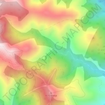Mapa topográfico Malvela, altitude, relevo