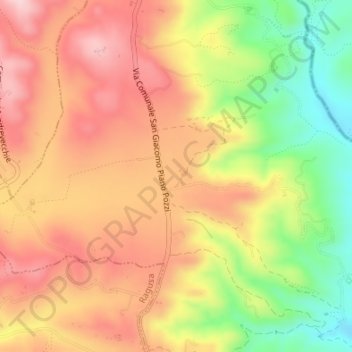 Mapa topográfico Piano Lago, altitude, relevo