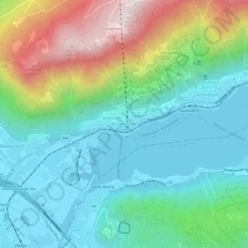 Mapa topográfico Annenheim, altitude, relevo