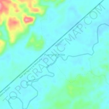 Mapa topográfico Puerto Matilde, altitude, relevo