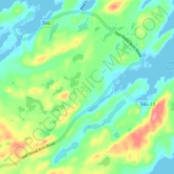 Mapa topográfico Herring Neck, altitude, relevo