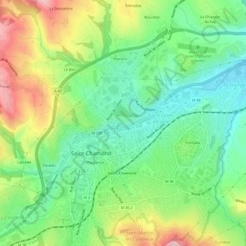Mapa topográfico Les Carmelites, altitude, relevo