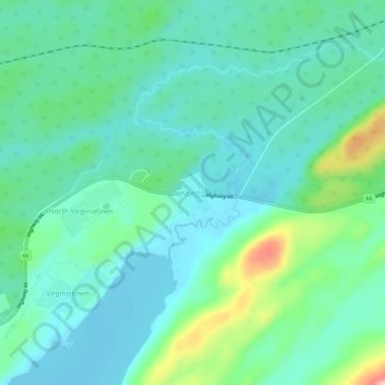 Mapa topográfico Kearns, altitude, relevo