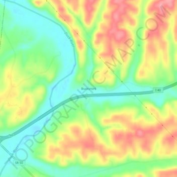 Mapa topográfico Bucksnort, altitude, relevo