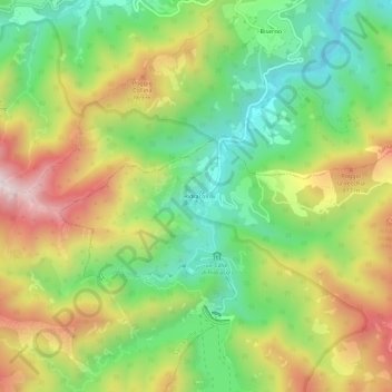 Mapa topográfico Ridracoli, altitude, relevo