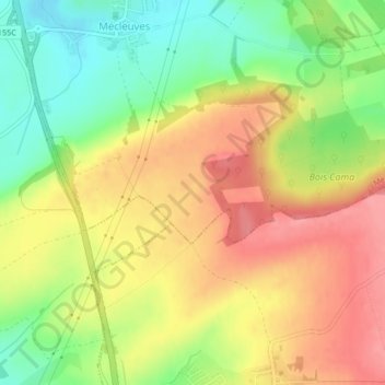 Mapa topográfico Lanoue, altitude, relevo