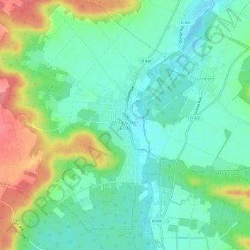 Mapa topográfico Moigny-sur-École, altitude, relevo